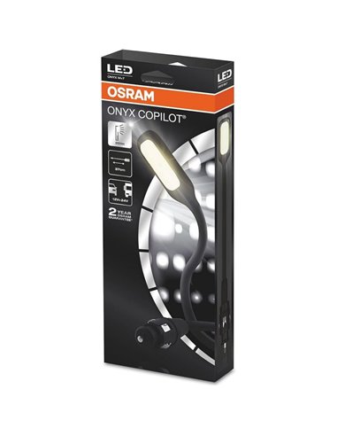Luz lectora LED para interior de coche coexión mechero ONYX COPILOT M+7, 37 cm 20 Lm 3200K, 12/24V