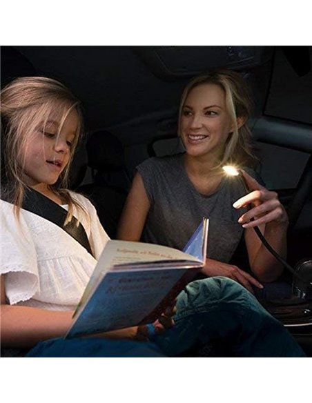 Luz lectora LED para interior de coche con base fija ONYX COPILOT L+7 37cm, 20 Lm 3200K para mechero, 12/24V