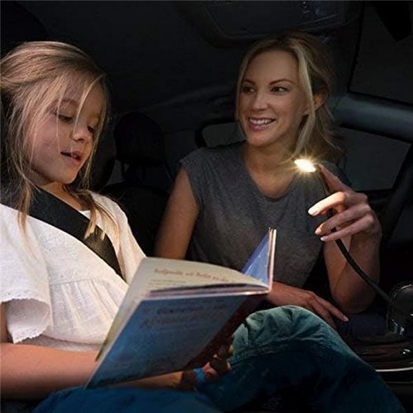Luz lectora LED para interior de coche con base fija ONYX COPILOT L+7 37cm, 20 Lm 3200K para mechero, 12/24V
