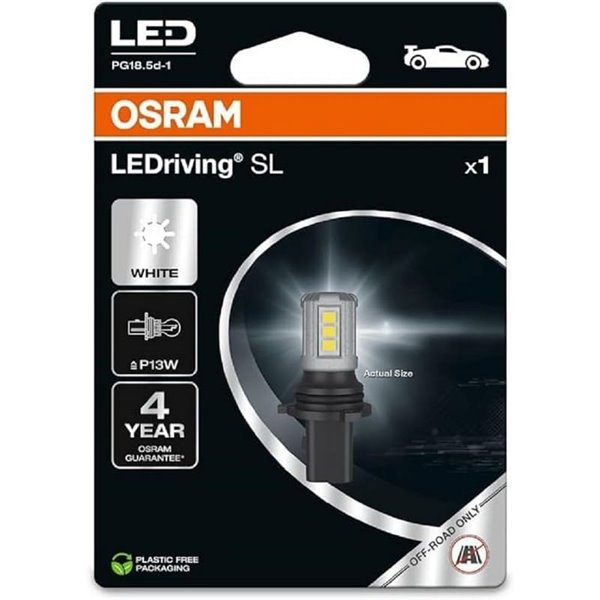 Bombilla LED P13W OSRAM LEDriving SL 6000K 1,6W 12V para DRL PG18.5d-1 (1 ud), 828DWP-1BL