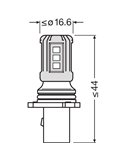 Bombilla LED P13W OSRAM LEDriving SL 6000K 1,6W 12V para DRL PG18.5d-1 (1 ud), 828DWP-1BL