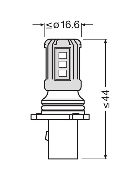 Bombilla LED P13W OSRAM LEDriving SL 6000K 1,6W 12V para DRL PG18.5d-1 (1 ud), 828DWP-1BL