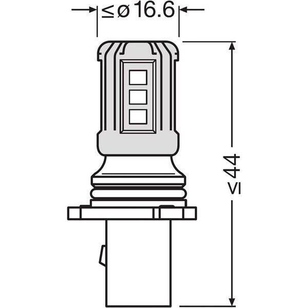 Bombilla LED P13W OSRAM LEDriving SL 6000K 1,6W 12V para DRL PG18.5d-1 (1 ud), 828DWP-1BL
