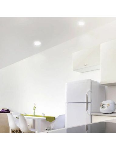 Downlight LED ultraeficiente empotrable Ø17cm DIAMOND CUT, redondo, blanco 6,5W 3000K/4000K
