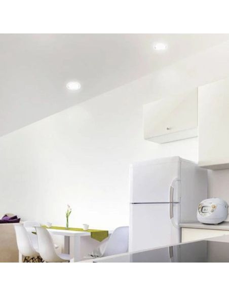 Downlight LED ultraeficiente empotrable Ø17cm DIAMOND CUT, redondo, blanco 6,5W 3000K/4000K