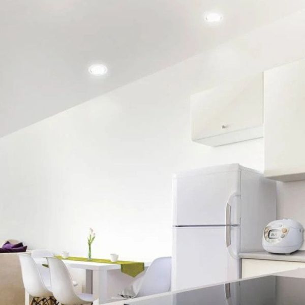 Downlight LED ultraeficiente empotrable Ø17cm DIAMOND CUT, redondo, blanco 6,5W 3000K/4000K