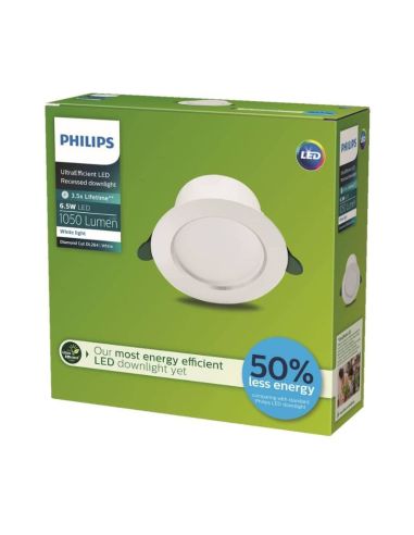 Downlight LED ultraeficiente empotrable Ø17cm DIAMOND CUT, redondo, blanco 6,5W 3000K/4000K