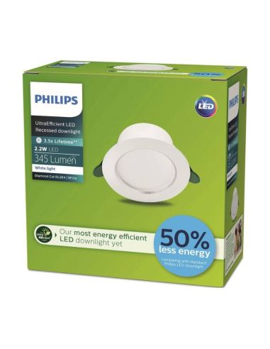 Spot LED encastrable ultra-performant Ø10,5cm DIAMOND CUT, rond, blanc 2,2W 3000K/4000K Box