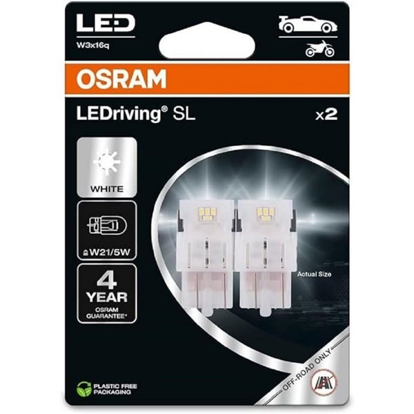Lâmpadas LED W21/5W 7515DWP-2BL LEDriving SL 6000K 12V, Pacote com 2 (W3x16q)