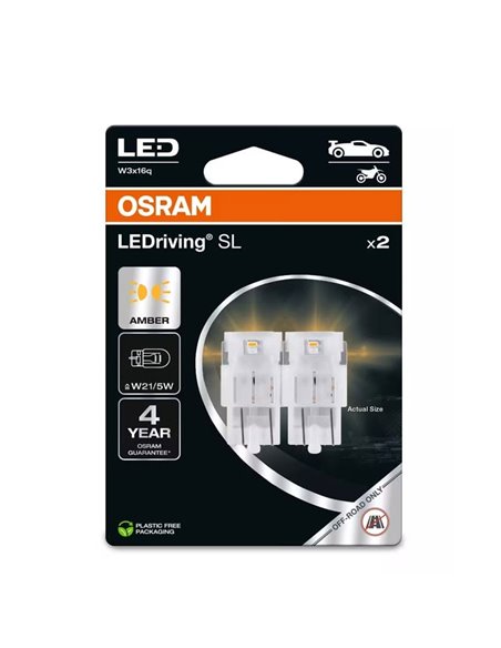 Bombillas LED W21/5W ámbar 7515DYP-2BL LEDriving SL 12V, Pack 2 (W3x16q)