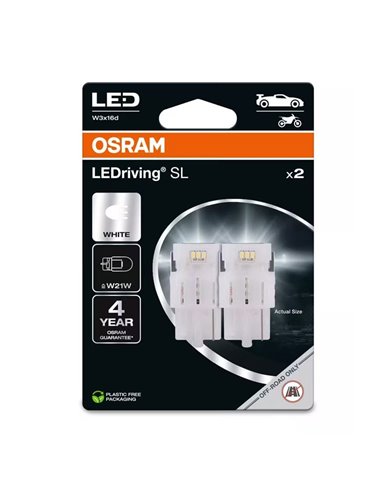 Ampoules LED W21W 12V 6000K 7505DWP-2BL, LEDriving SL, Pack de 2