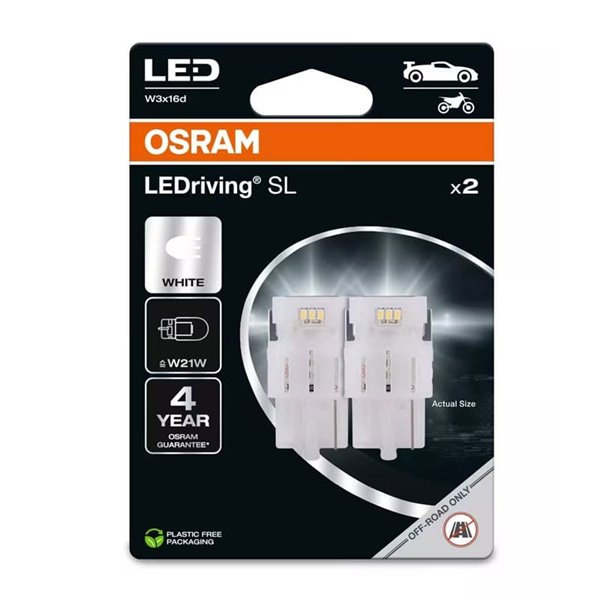 Bombillas LED W21W 12V 6000K 7505DWP-2BL, LEDriving SL,Pack 2