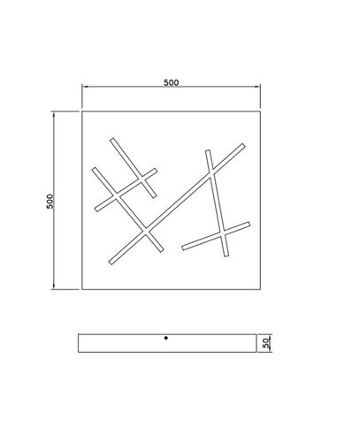 Plafonnier LED carré SNIP 50x50cm 24W 2800lm, 2700K - 6500K IP20 Blanc