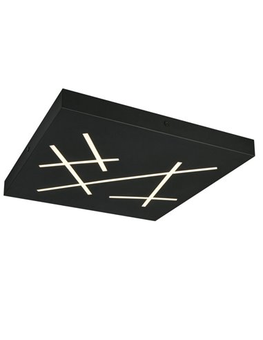Plafón LED de techo SNIP cuadrado 50x50cm 24W 2800lm, 2700K - 6500K IP20 Negro