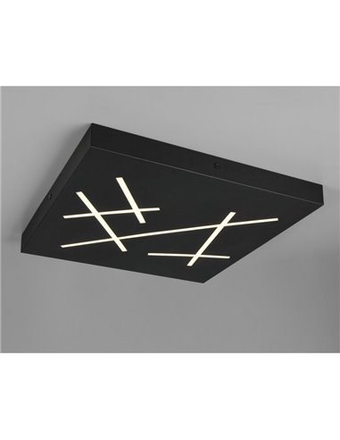 Plafonnier LED carré SNIP 50x50cm 24W 2800lm, 2700K - 6500K IP20 Noir