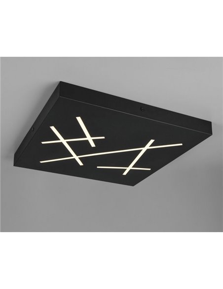 Plafón LED de techo SNIP cuadrado 50x50cm 24W 2800lm, 2700K - 6500K IP20 Negro