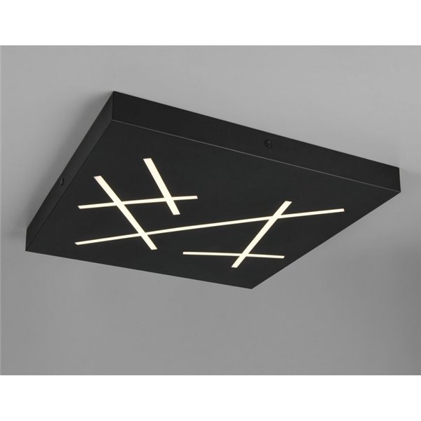 Plafonnier LED carré SNIP 50x50cm 24W 2800lm, 2700K - 6500K IP20 Noir