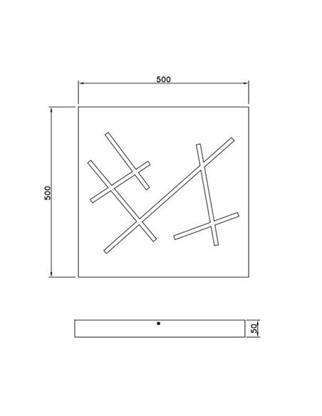 Luminária de teto LED quadrada SNIP 50x50cm 24W 2800lm, 2700K - 6500K IP20 preta