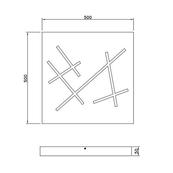 Plafón LED de techo SNIP cuadrado 50x50cm 24W 2800lm, 2700K - 6500K IP20 Negro