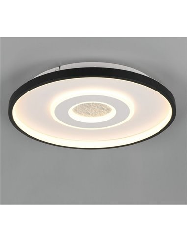 Luminária de teto redonda LED Nazar, 40 cm de diâmetro, 20 W, 2300 lm, 3000 K, IP20, branca/preta