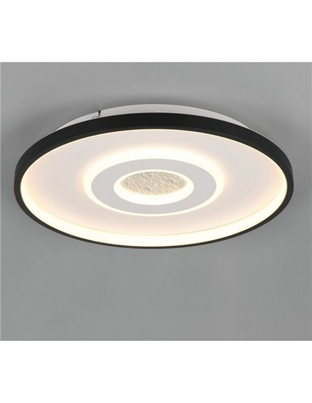 Plafonnier LED rond Nazar, diamètre 40 cm, 20 W, 2 300 lm, 3 000 K, IP20, blanc/noir