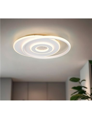 Luminária de teto LED Nazar com vários círculos, 36W, 3600lm, 3000K, IP20, branca