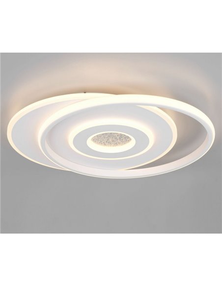 Plafonnier LED Nazar avec différents cercles, 36 W, 3 600 lm, 3 000 K, IP20, blanc