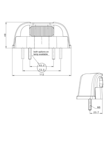 Éclairage de plaque d'immatriculation à LED Fristom FT-260 avec câble | LeonLeds