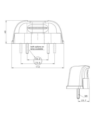 Luz de matrícula LED Homologada 12/24v FT-262 Fristom medidas| LeonLeds