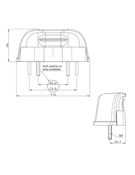 Éclairage de plaque d'immatriculation à LED homologué 12/24 V FT-262, dimensions Fristom | LeonLeds