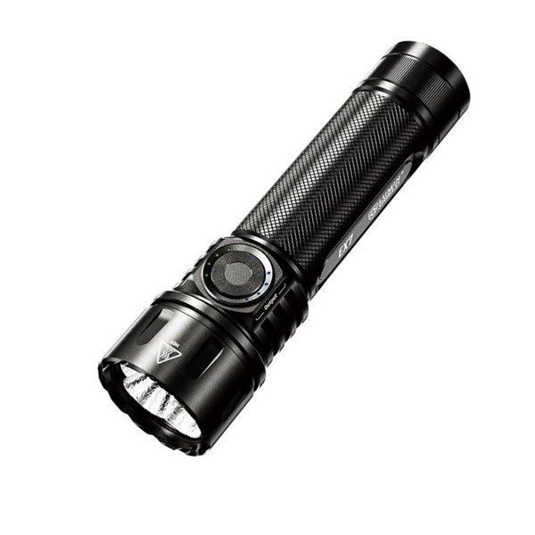 Linterna de mano EX7 muy potente 6000Lm 500m alcance, 3 patrones de haz, batería 21700 recargable IP68