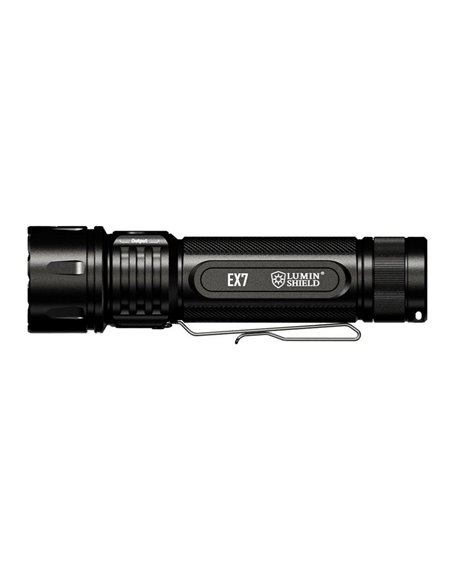 Linterna de mano EX7 muy potente 6000Lm 500m alcance, 3 patrones de haz, batería 21700 recargable IP68