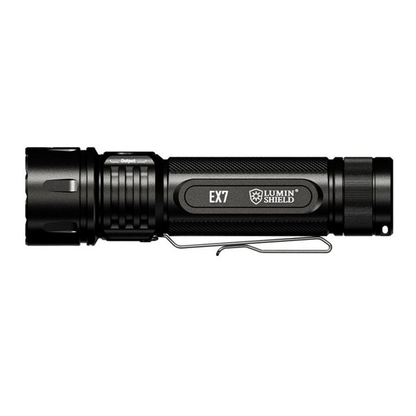 Lampe torche EX7, puissante 6 000 lm, portée 500 m, 3 faisceaux, batterie rechargeable 21700, IP68