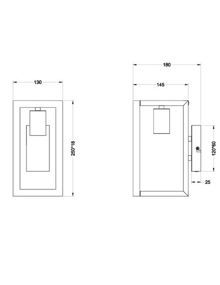 Aplique de pared BANO marco efecto madera bombilla excl. 1x E27 max. 10W IP20