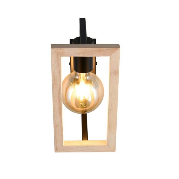 Aplique de pared BANO marco efecto madera bombilla excl. 1x E27 max. 10W IP20