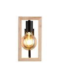 Aplique de pared BANO marco efecto madera bombilla excl. 1x E27 max. 10W IP20