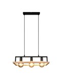 Lámpara de techo BANO con marco efecto madera bombillas excl. 3x E27 max. 10W IP20
