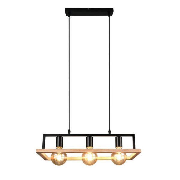 Lámpara de techo BANO con marco efecto madera bombillas excl. 3x E27 max. 10W IP20