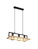 Lámpara de techo BANO con marco efecto madera bombillas excl. 3x E27 max. 10W IP20