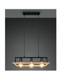 Lámpara de techo BANO con marco efecto madera bombillas excl. 3x E27 max. 10W IP20
