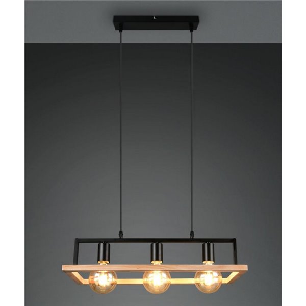 Luminária de teto BANO com estrutura com efeito madeira, lâmpadas não incluídas. 3x E27 máx. 10W IP20