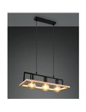 Lámpara de techo BANO con marco efecto madera bombillas excl. 3x E27 max. 10W IP20