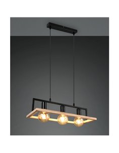 Lámpara de techo BANO con marco efecto madera bombillas excl. 3x E27 max. 10W IP20 2