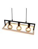 Lámpara de techo BANO con marco efecto madera bombillas excl. 3x E27 max. 10W IP20