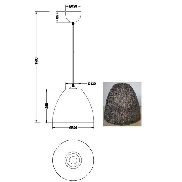 Lámpara de techo KIBITO de tela natural, altura regulable bombilla excl. 1x E27 max. 10W IP20