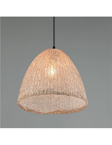 Plafonnier KIBITO en tissu naturel, hauteur réglable, ampoule non incluse : 1 E27, max. 10 W, IP20