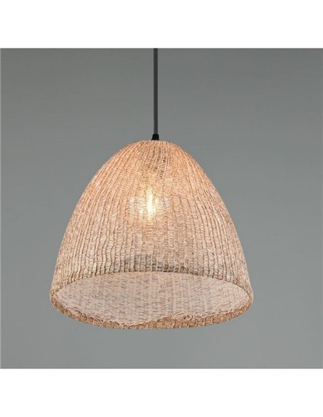 Plafonnier KIBITO en tissu naturel, hauteur réglable, ampoule non incluse : 1 E27, max. 10 W, IP20