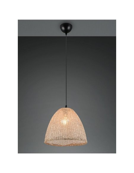 Plafonnier KIBITO en tissu naturel, hauteur réglable, ampoule non incluse : 1 E27, max. 10 W, IP20