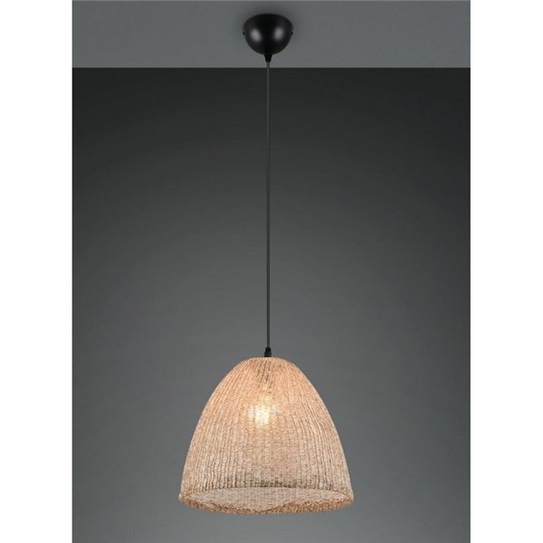 Plafonnier KIBITO en tissu naturel, hauteur réglable, ampoule non incluse : 1 E27, max. 10 W, IP20