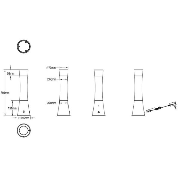 Lâmpada de lava vermelha ETNA 21W 260lm, 3000K IP20